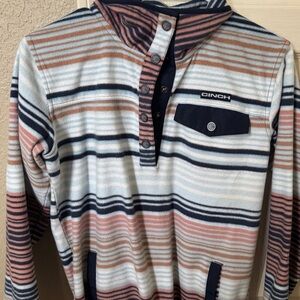 Cinch Multicolor Striped Button-Up Pullover